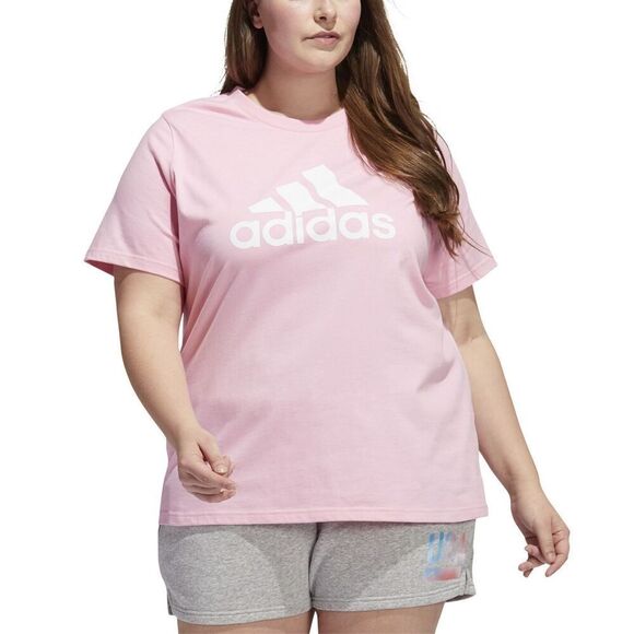 Adidas Plus Size Cotton Logo T-Shirt - Light Pink Size 4X - Picture 1 of 3